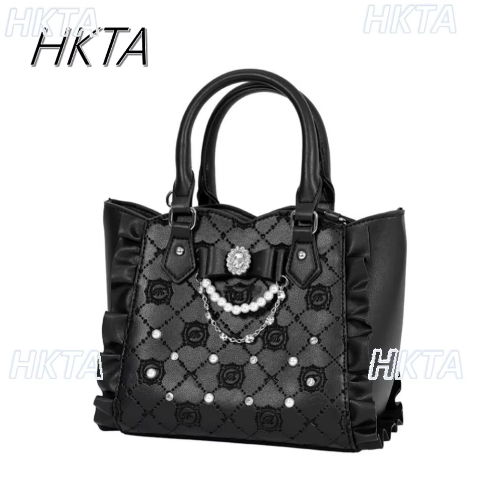 Doux filles japonais sac fourre-tout été nouveau mignon sac à main perle strass épaule sac