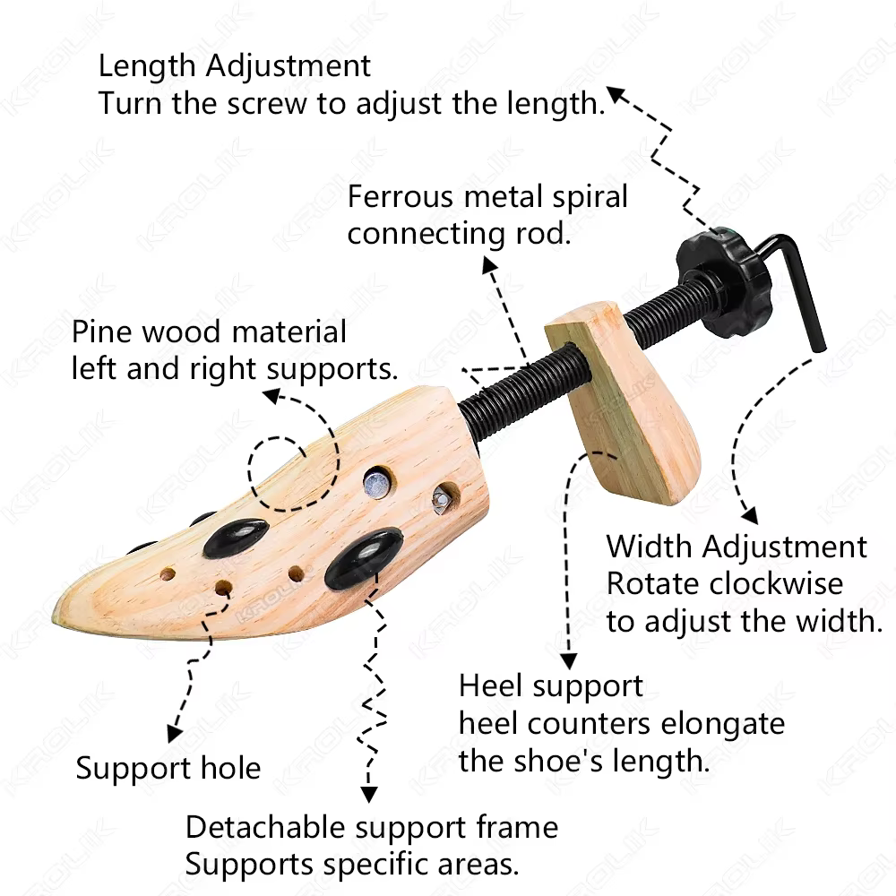 1/2 pièces civière de chaussure femmes et hommes pieds larges civière de chaussure en bois réglable grande taille extenseur de chaussure élargi longueur extensible largeur