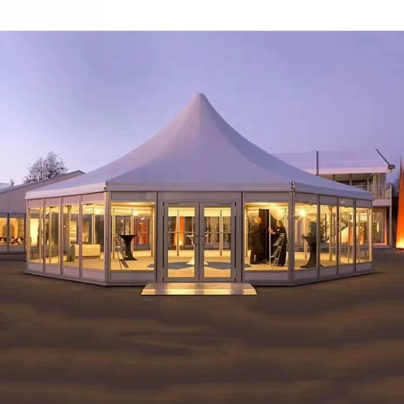 Tente Pagode en PVC Blanc avec Structure en Alliage d'Aluminium Personnalisée pour Événements