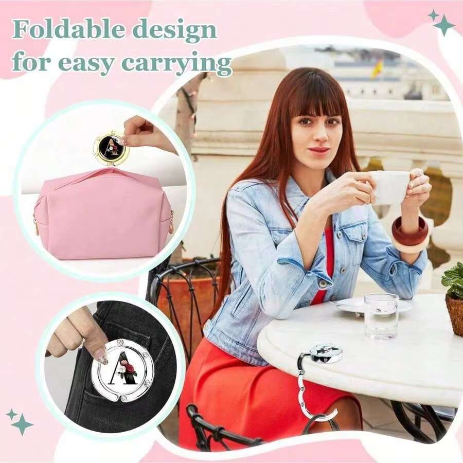 Crochet de suspension pliable pour sac