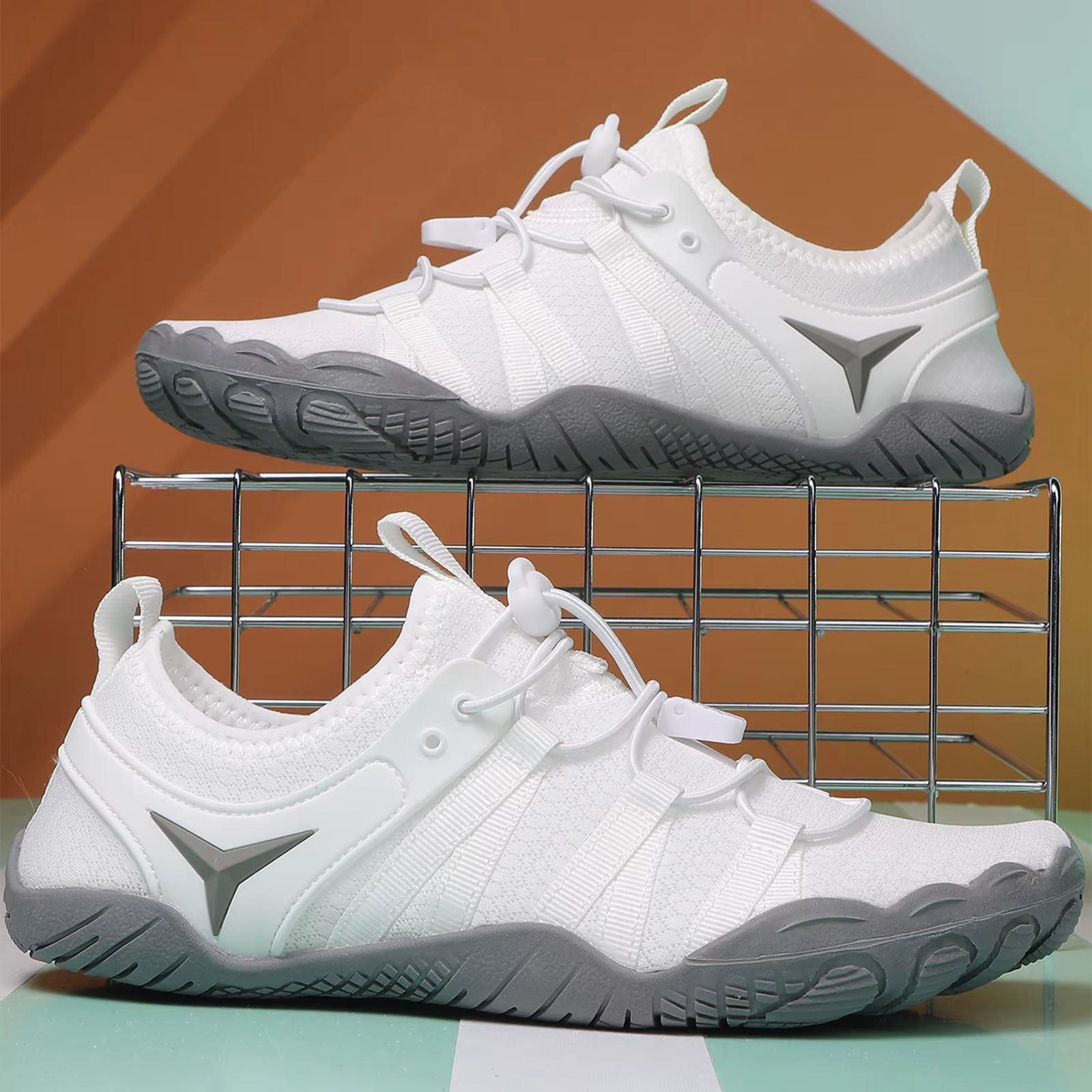 Chaussures de wading beige unisexe antidérapantes à séchage rapide pour la randonnée aquatique