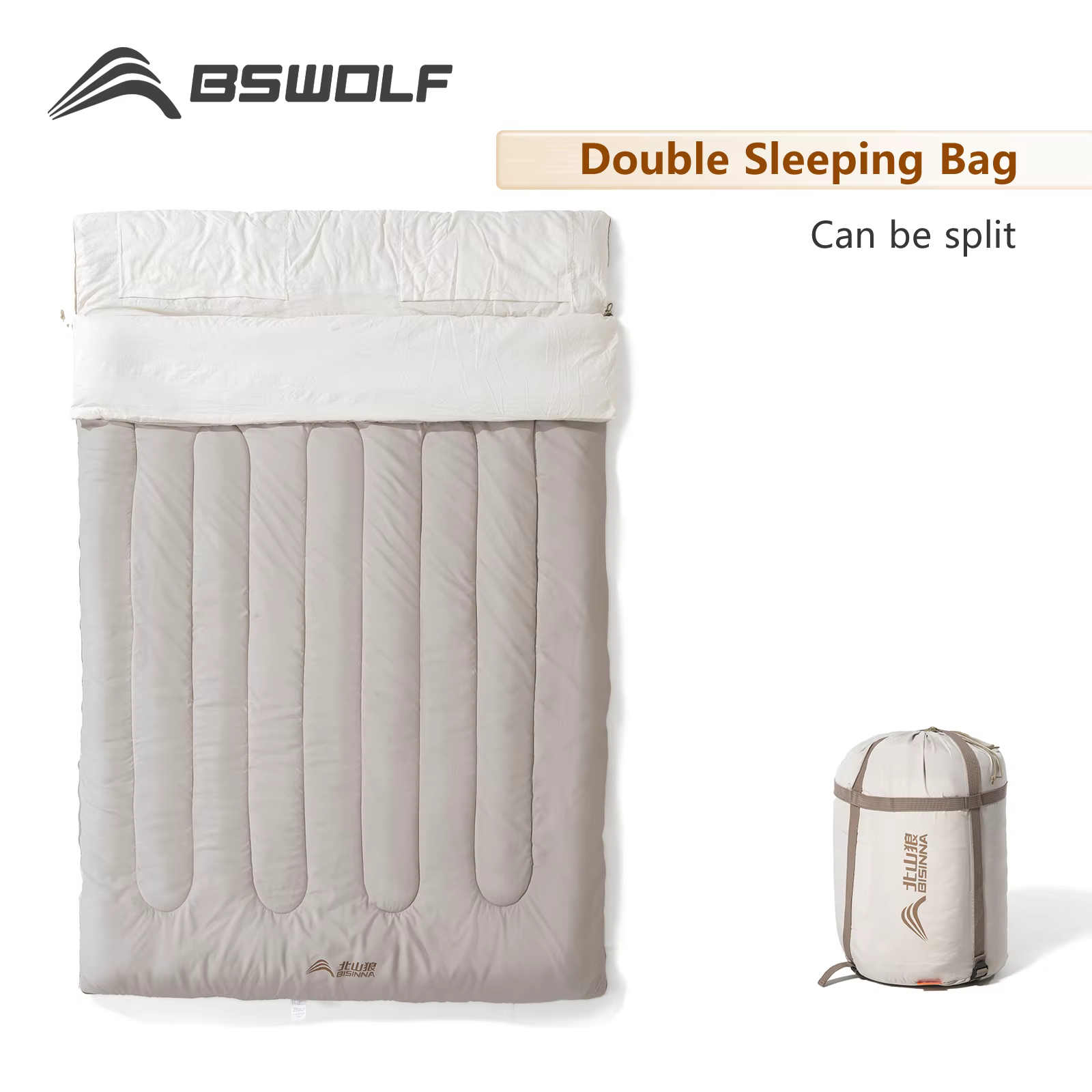 BSWolf Sac de couchage de camping pour 2 personnes Sac
