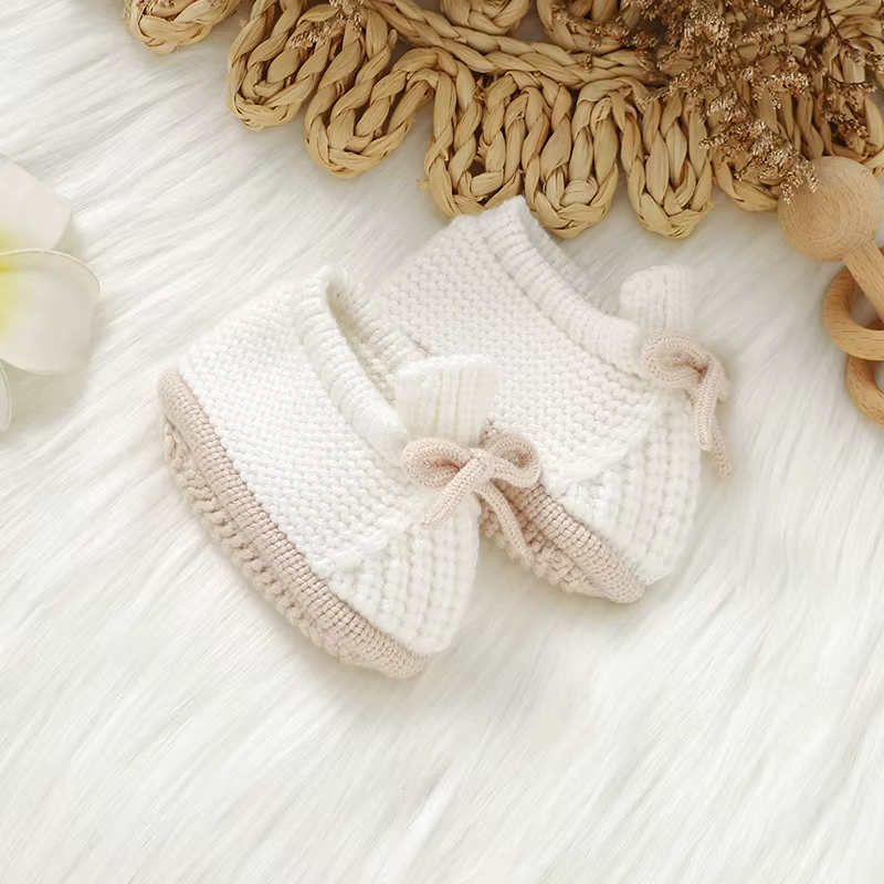 Bébé premiers marcheurs à semelles souples nouveau-né garçons filles berceau Prewalkers à la main tricoté infantile enfant en bas âge chaussures antidérapantes 0-12m