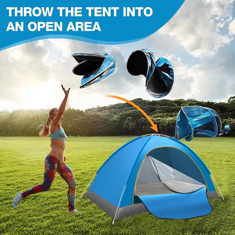Tente pliante d'extérieur à ouverture rapide entièrement automatique, tente de camping pour 1-2 personnes, confortable, imperméable, résistante au soleil, portable