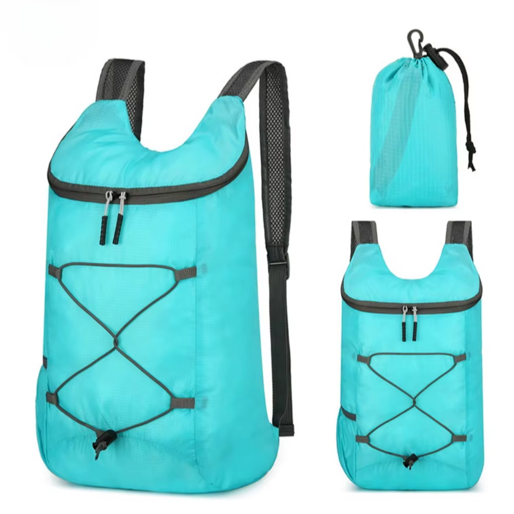Sac à dos de voyage léger et pliable avec fermeture éclair