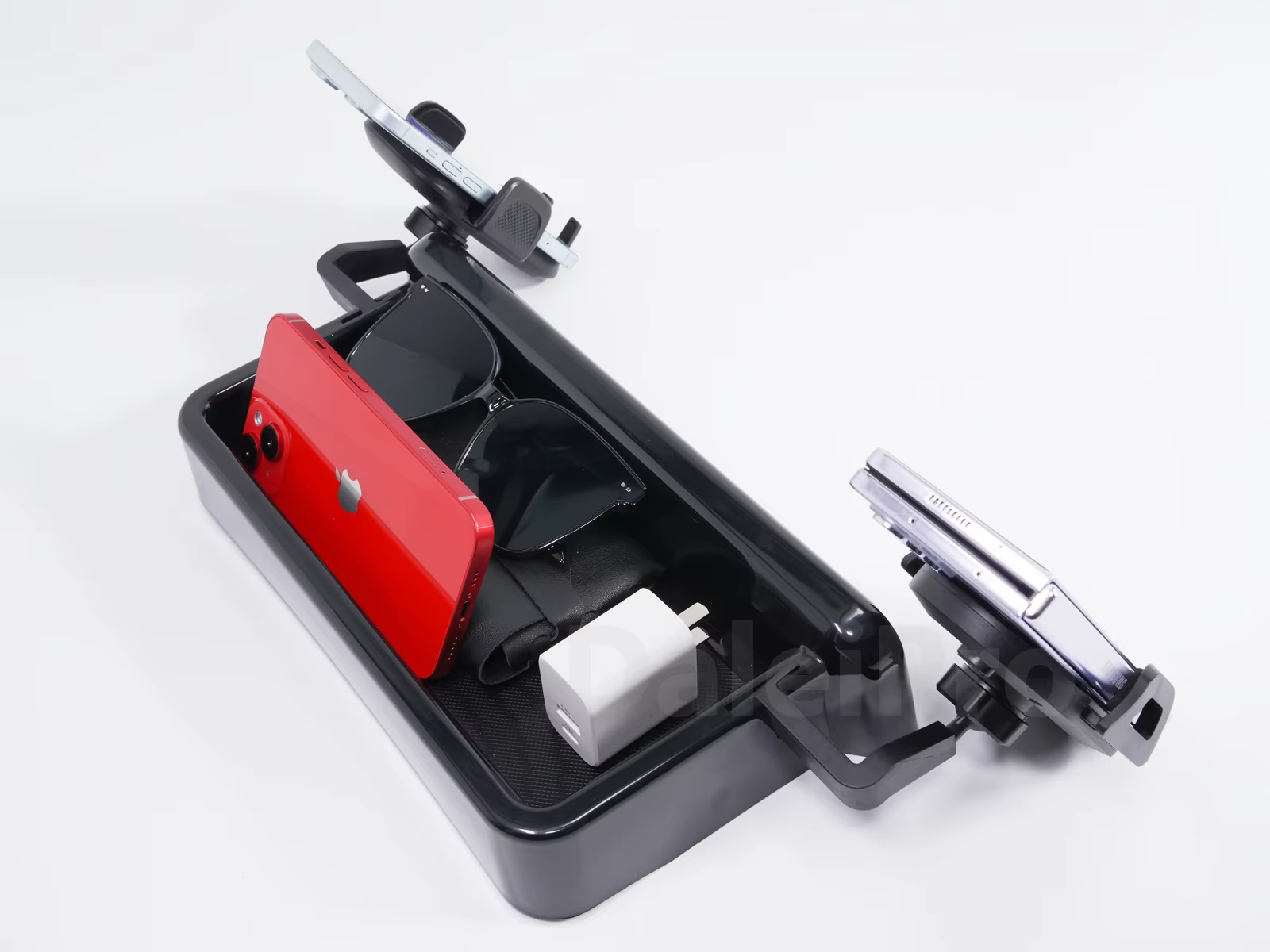 Supports de téléphone Double pour Jeep Avenger 2024, boîte de rangement multifonctionnelle, plateau de rangement fixe pour écran de voiture, accessoires Avenger
