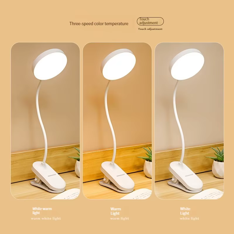 Lampe de bureau à clipser rechargeable par USB