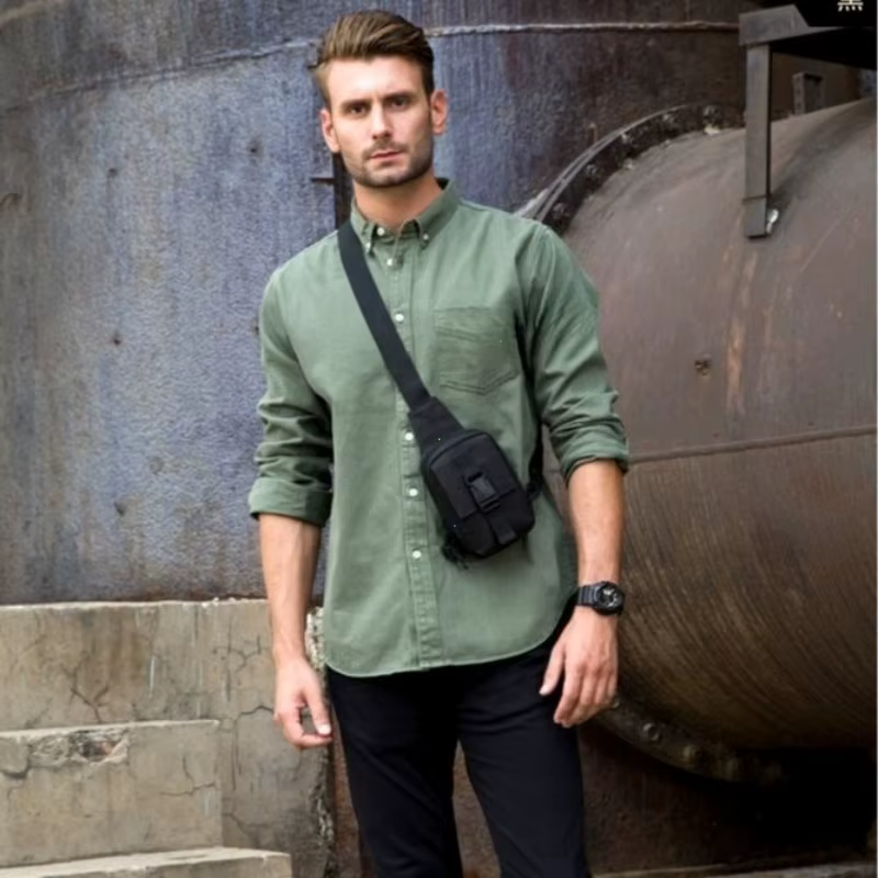 Sac de poitrine tactique militaire Trekking Pack EDC sac de sport sac à bandoulière sac