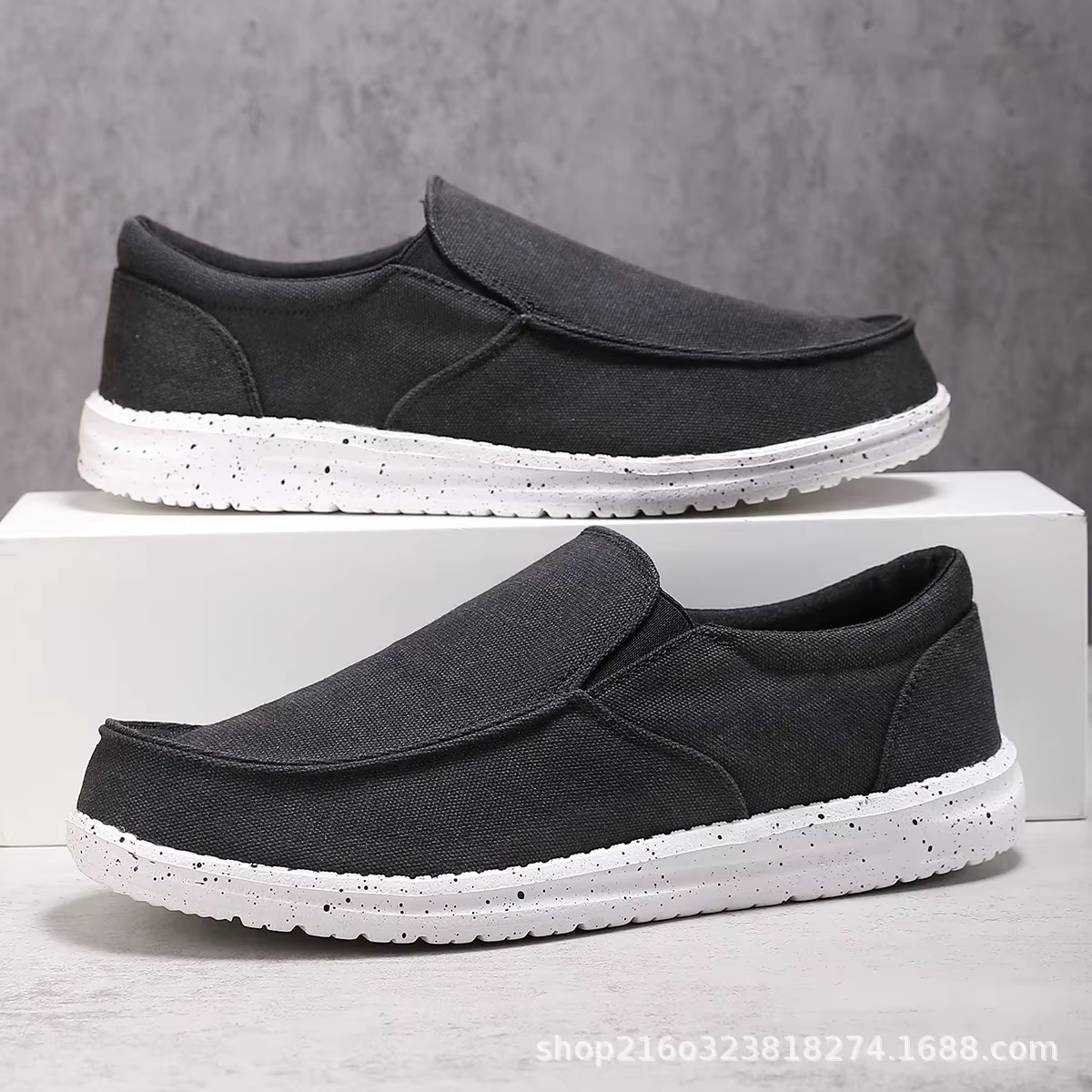 NIES DUDE Chaussures en toile pour hommes, style coréen, printemps-été, chaussures décontractées style vieux Pékin, basses, grande taille, semelle EVA