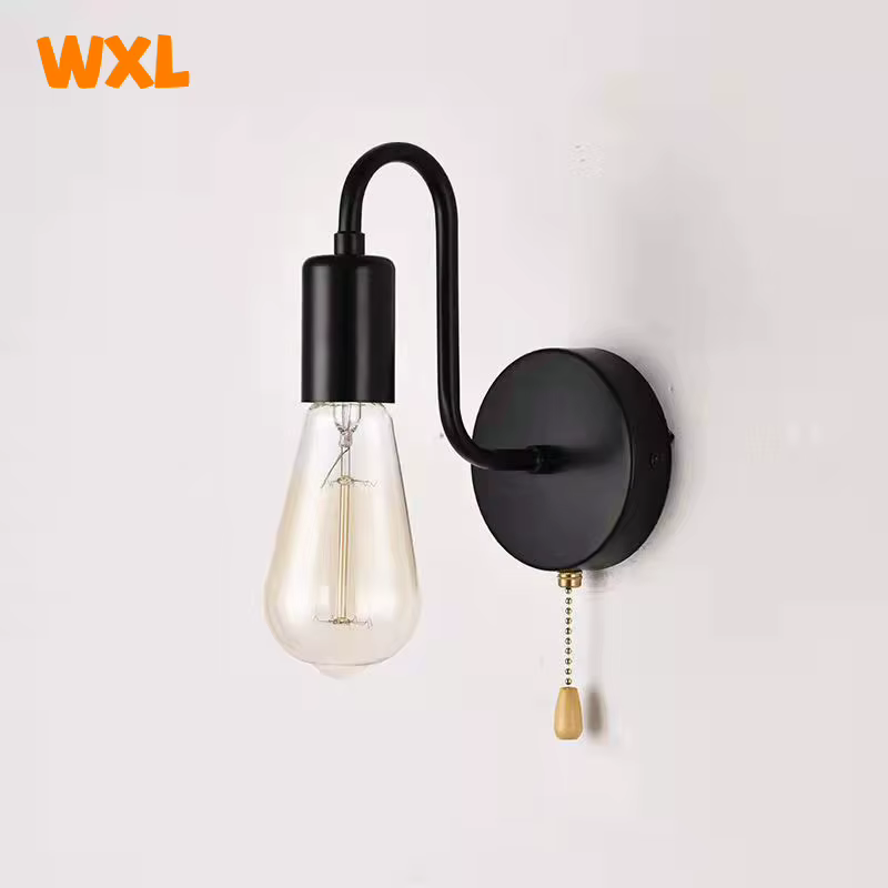 Applique industrielle nordique fer noir E27 éclairage intérieur chevet salle de bain chambre lampe