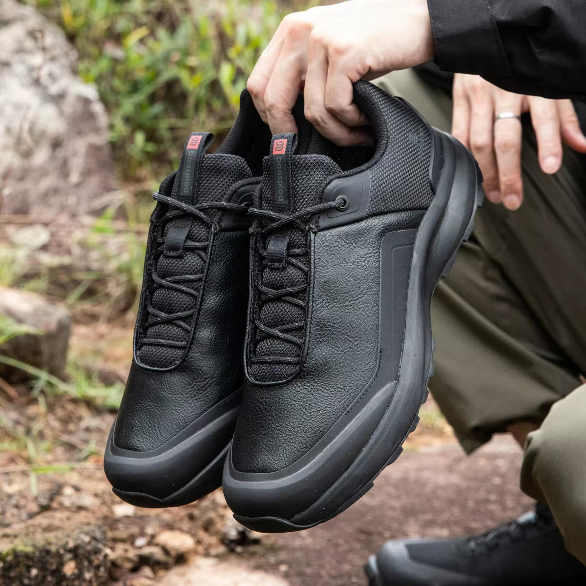 Baasploa – chaussures de randonnée en cuir Litchi pour hommes