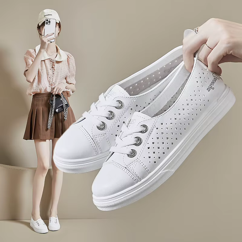 Chaussures plates femmes blanc