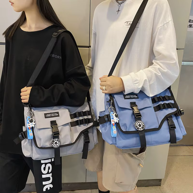 Sacs à bandoulière en toile pour femmes 2023 Nylon hommes postier étudiant sac à bandoulière grande sacoche mode Bookbag grands sacs à main