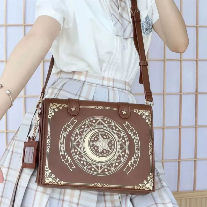 JIAERDI Lolita Style Star Anime nouveau Ita sac grande capacité en cuir Chic contrat livre magique sac à bandoulière