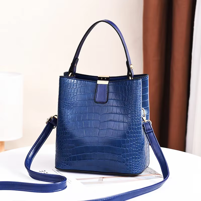 Sac à bandoulière seau motif Crocodile pour femmes marques de mode femme sac à main grande capacité dame sac à bandoulière sac à main sac à main