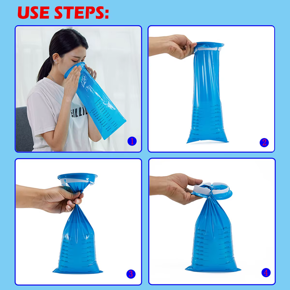 10/50 pièces sacs malades 1000ml sacs émesse voiture maladie sac Portable Vomit sacs voyage nausea sacs avec Snap Barf sacs pour enfants voiture