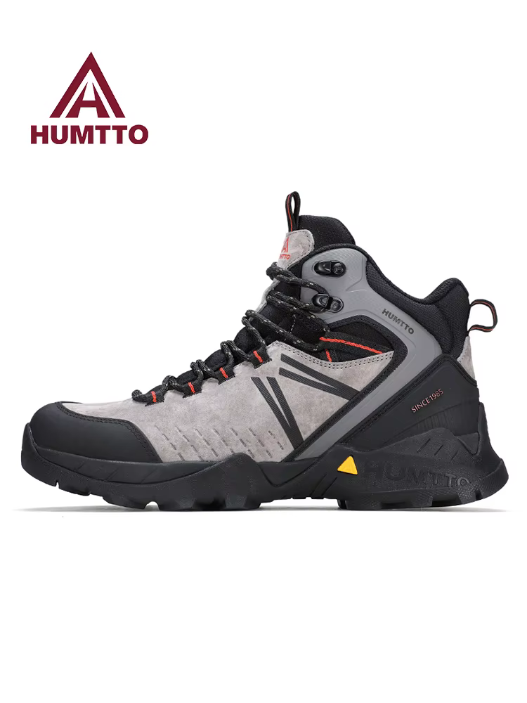 HUMTTO peau de vache chaussures de randonnée hommes bottes de chasse imperméables tactique désert Combat cheville