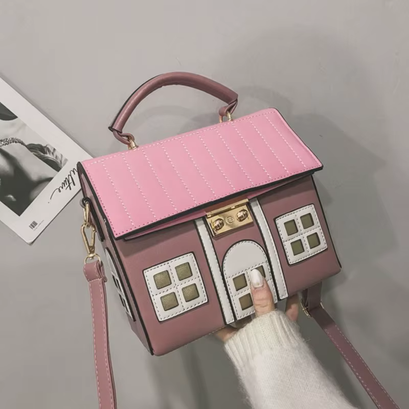Sacs à bandoulière pour femmes, style punk tendance, 3D, forme de maison, sacs à main créatifs et audacieux, sacs à bandoulière tendance pour festival