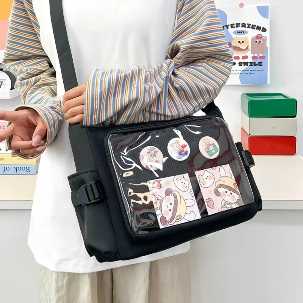 Sac à bandoulière Transparent japonais Y2K Lolita, nouvelle tendance, Badge Itabag, décoration DIY, sac à bandoulière, sacs d'école quotidiens pour adolescents
