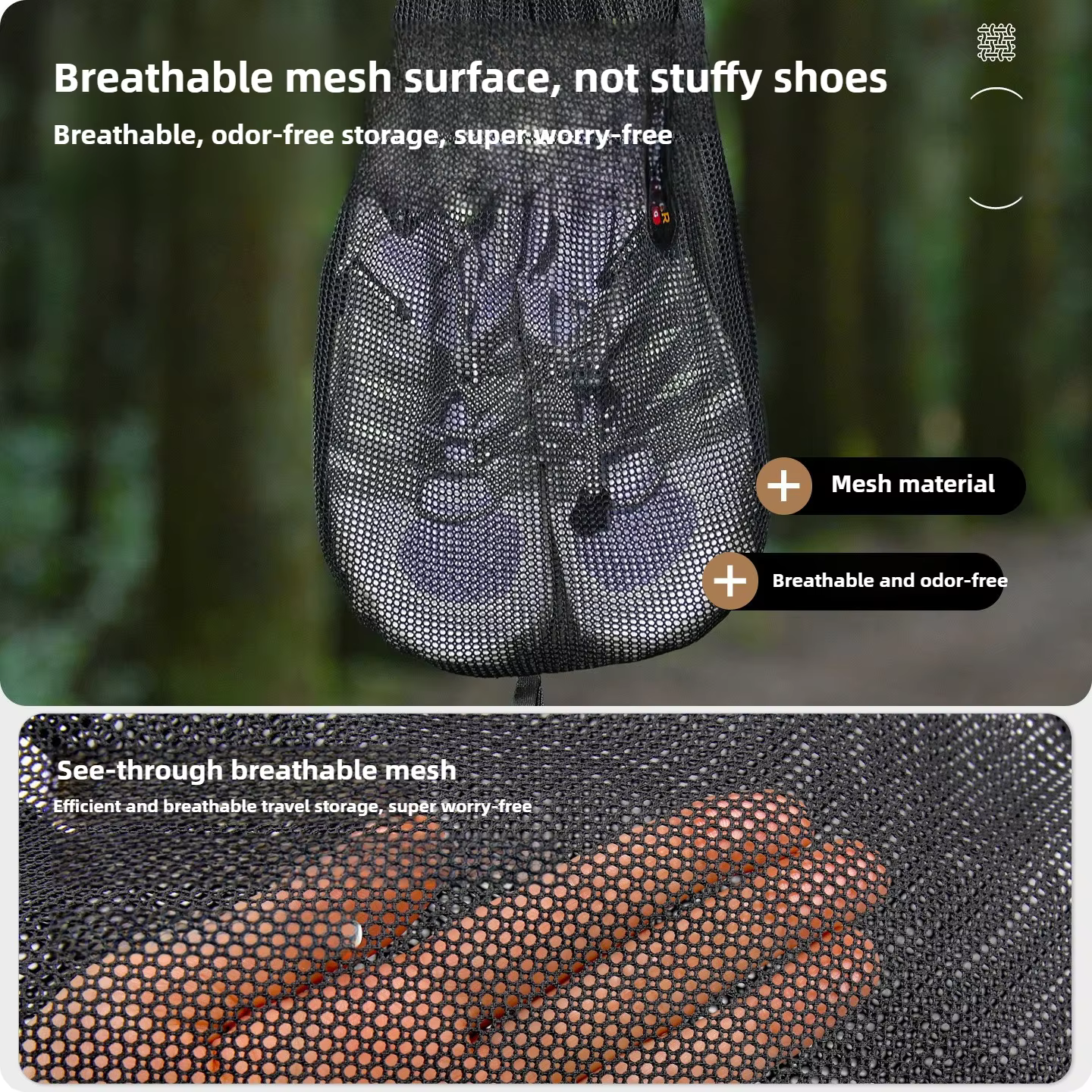 Dyneema Sac de voyage pour chaussures étanche - Pochette de rangement portable anti-poussière pour accessoires de sacs d'extérieur