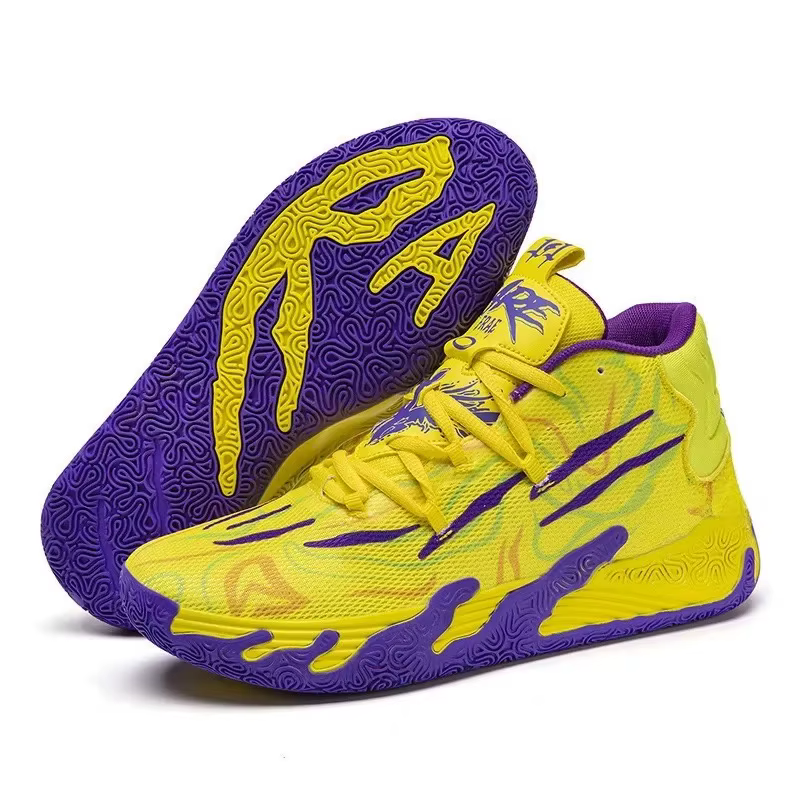 Chaussures de basketball montantes pour hommes, idéales pour la course et les activités sportives en extérieur sur terrain en ciment – Chaussures athlétiques pratiques