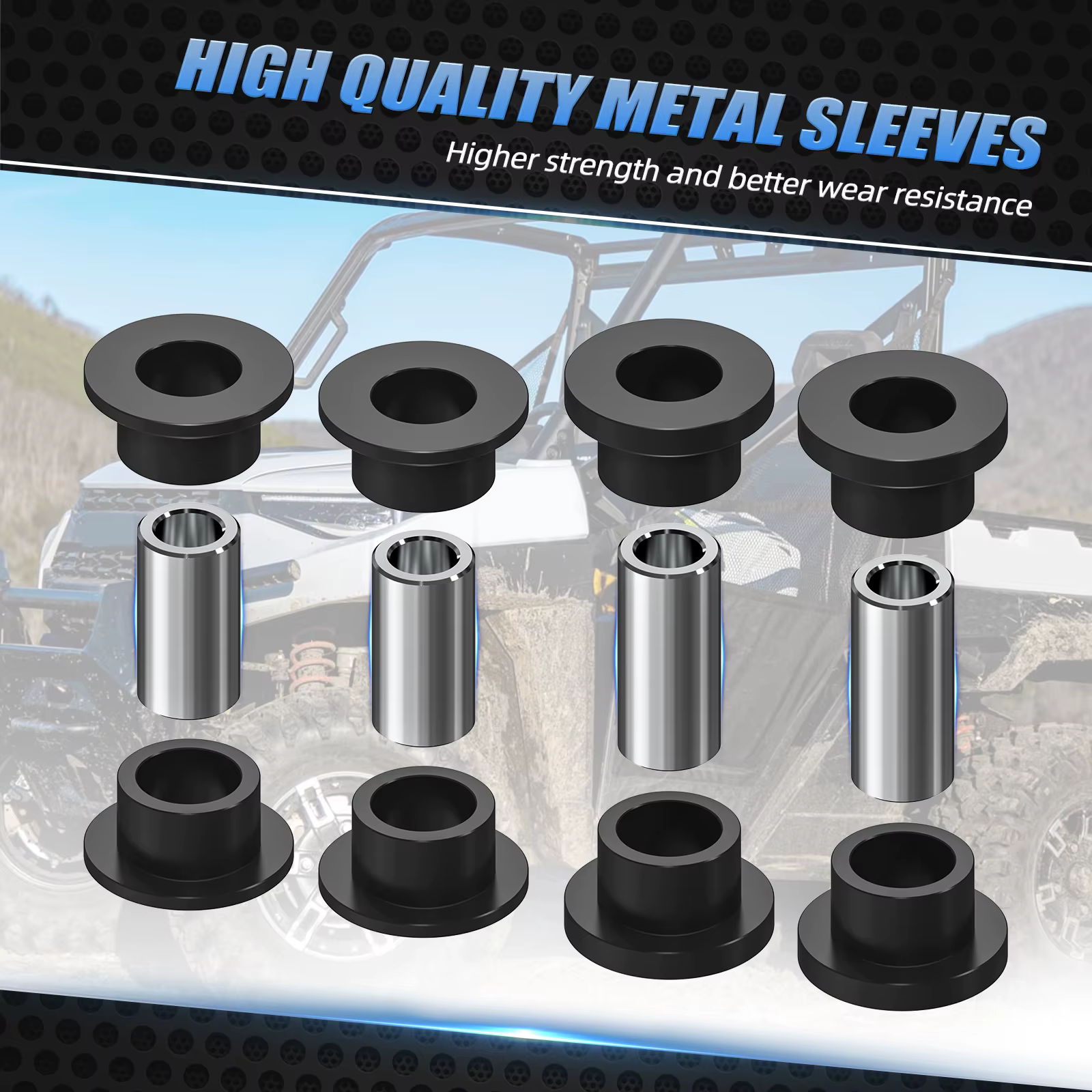 Kit de manchons de bague de choc avant pour Polaris Ranger 1000 900 XP Crew UTV, pour Polaris Ranger 570 500 700 900 800 HD PRO XD Brutus