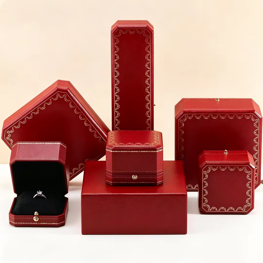 Boîte de Rangement de Luxe pour Bijoux de Voyage Rouge
