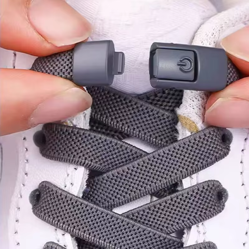 Nouveaux lacets élastiques sans nœuds, lacets de chaussures sans attache, lacets à verrouillage par pression, lacets de baskets pour enfants et adultes, lacets plats élargis de 8 mm pour chaussures