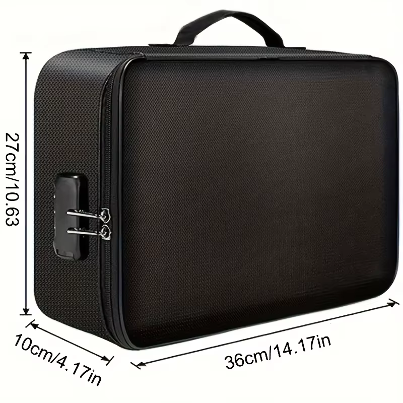 Sac à documents ignifuge, étanche et verrouillable. Portable et durable pour les fichiers, les cartes, l'argent. Stockage sécurisé essentiel familial!