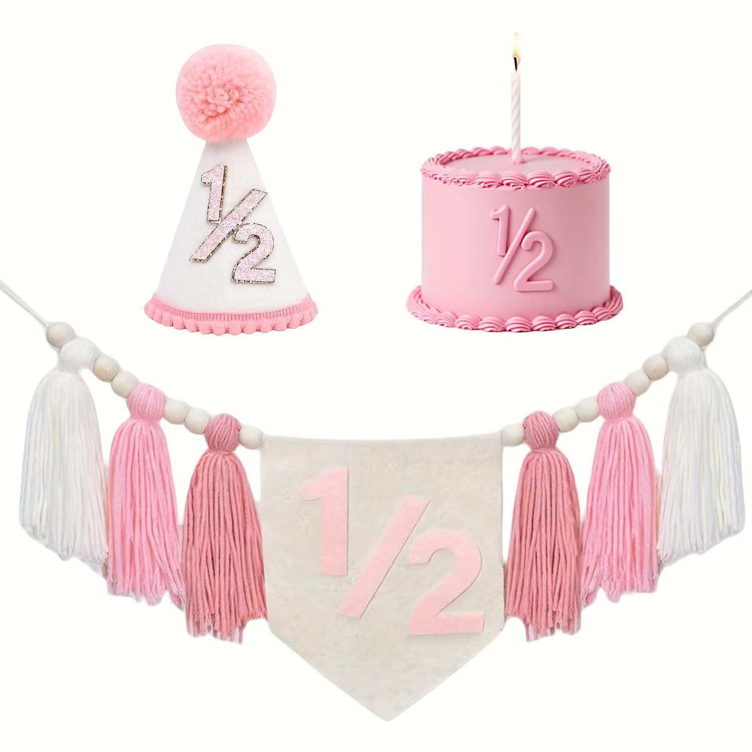 Ensemble de décoration de fête d'anniversaire d'un demi-année