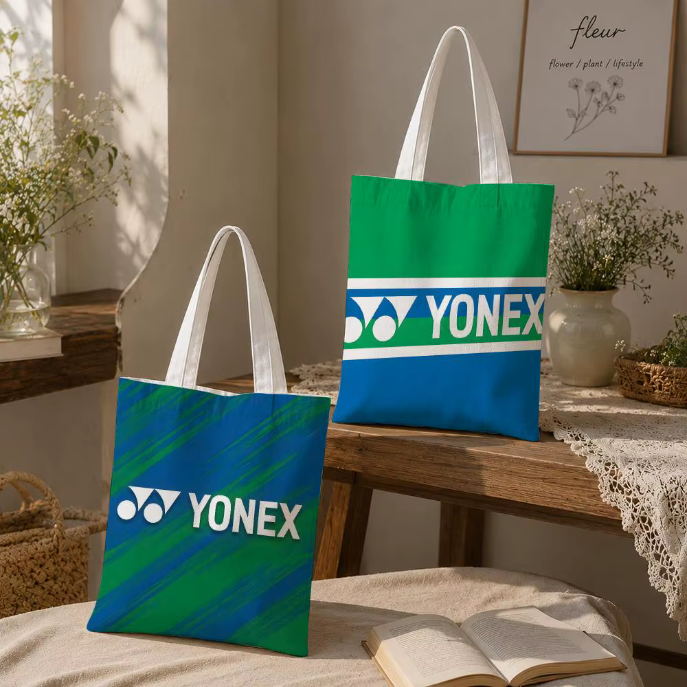Sacs de rangement de la marque Yonex, sac de courses pliable en toile, sac de courses réutilisable en toile esthétique et tendance