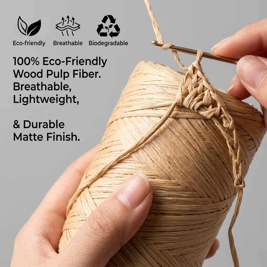 Offre Spéciale : Fil de raphia pour chapeau d'été au crochet, 31 couleurs, pour sacs tricotés DIY, fil tressé pour paille, artisanat fait main, tissage, ficelle de raphia