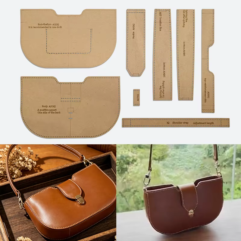 NUBECOM 8 pièces – Modèles de sacs à main et sacs à bandoulière pour femmes en papier kraft, patrons de couture, gabarits de modèles pour artisanat du cuir DIY