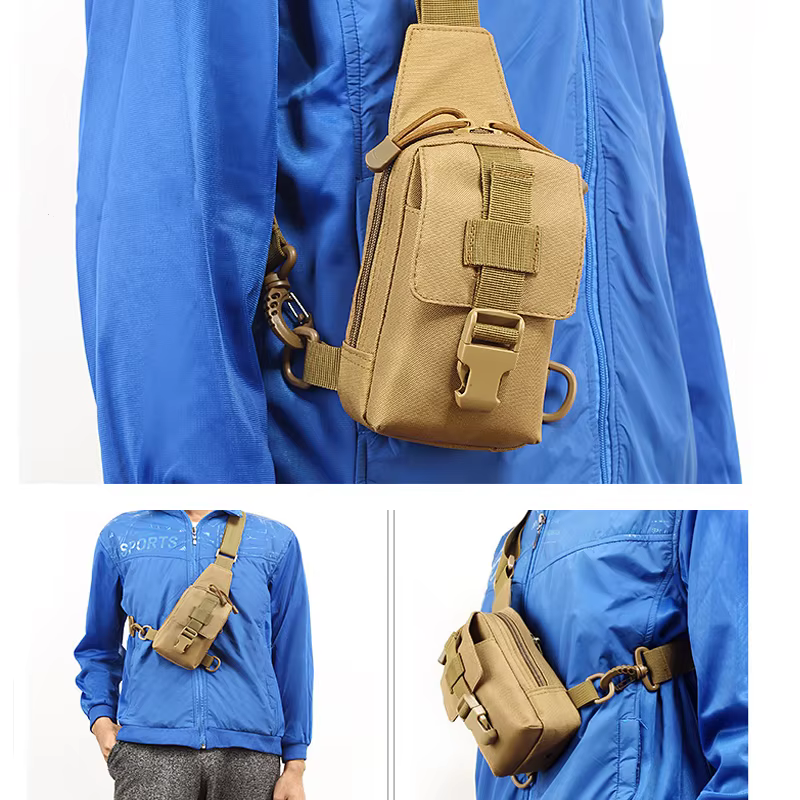 Sac de poitrine tactique sac de Trekking en plein air EDC sac de sport sac à bandoulière sac