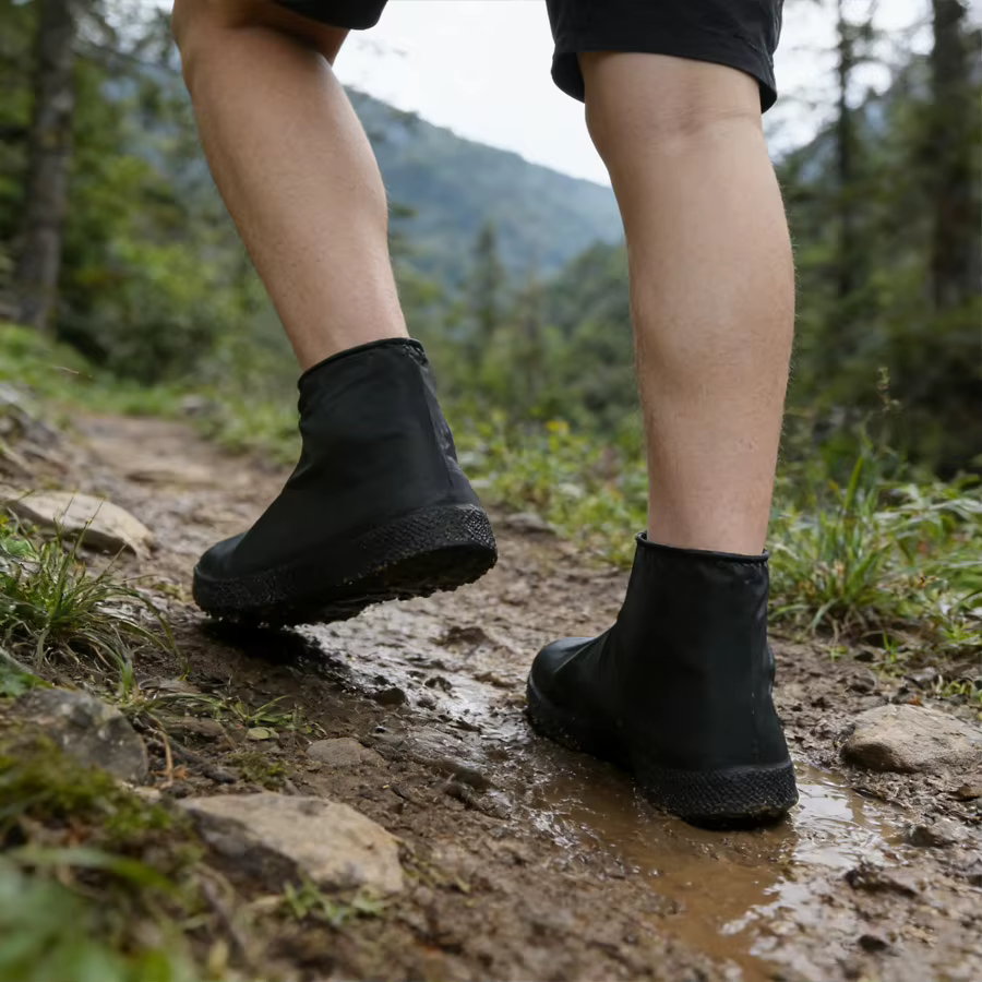 Couvre-chaussures imperméables épais, antidérapants, résistants à l'usure, résistants aux taches de boue et de neige, unisexes, protection pour les jours de pluie et de neige en extérieur, 6/2/1 pièce