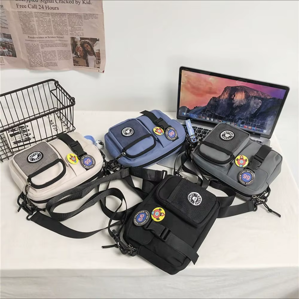 Petit sac à bandoulière en toile à séchage rapide, Portable Harajuku pour hommes, pochette à fermeture éclair, sac pour téléphone Portable décontracté unisexe