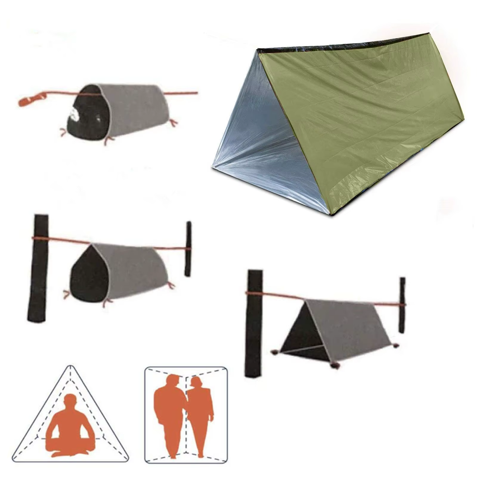 Kit de tente de survie pour 2 personnes