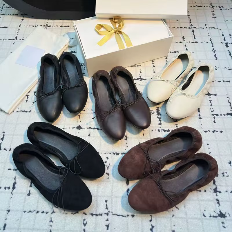 Classiques ballerines chaussures femmes daim cuir papillon-noeud confort mocassins bout rond décontracté en plein air chaussures de marche femme