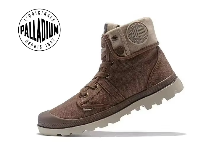 PALLADIUM Pallabrouse baskets marron foncé hommes/femmes haut de gamme armée loisirs bottines toile chaussures