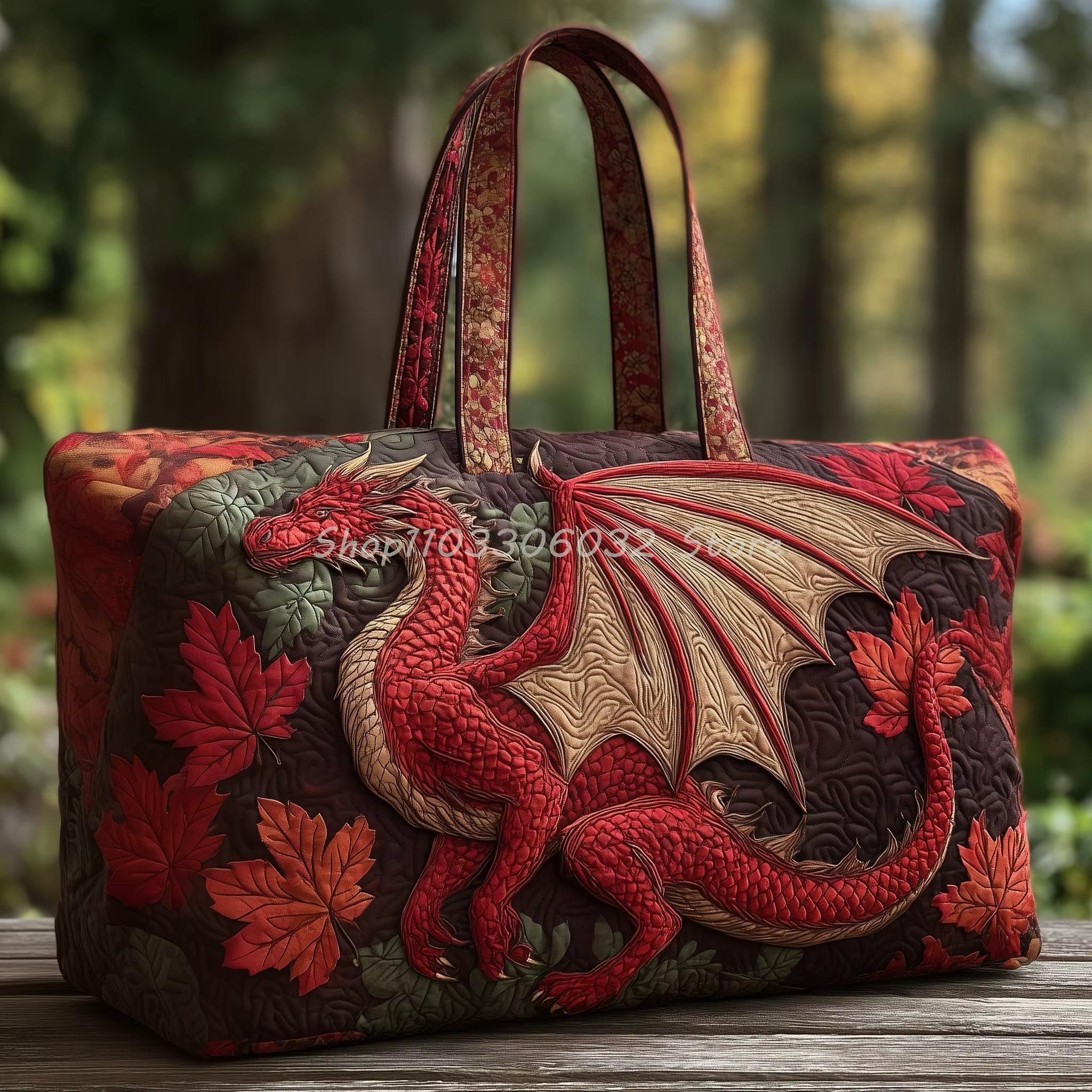 ‌ ‌ ‌ ‌ ‌ ‌ ‌ Sac de voyage matelassé imprimé 3D Dragon Bohème pour femmes et hommes, sac fourre-tout de week-end 2026 pour l'extérieur