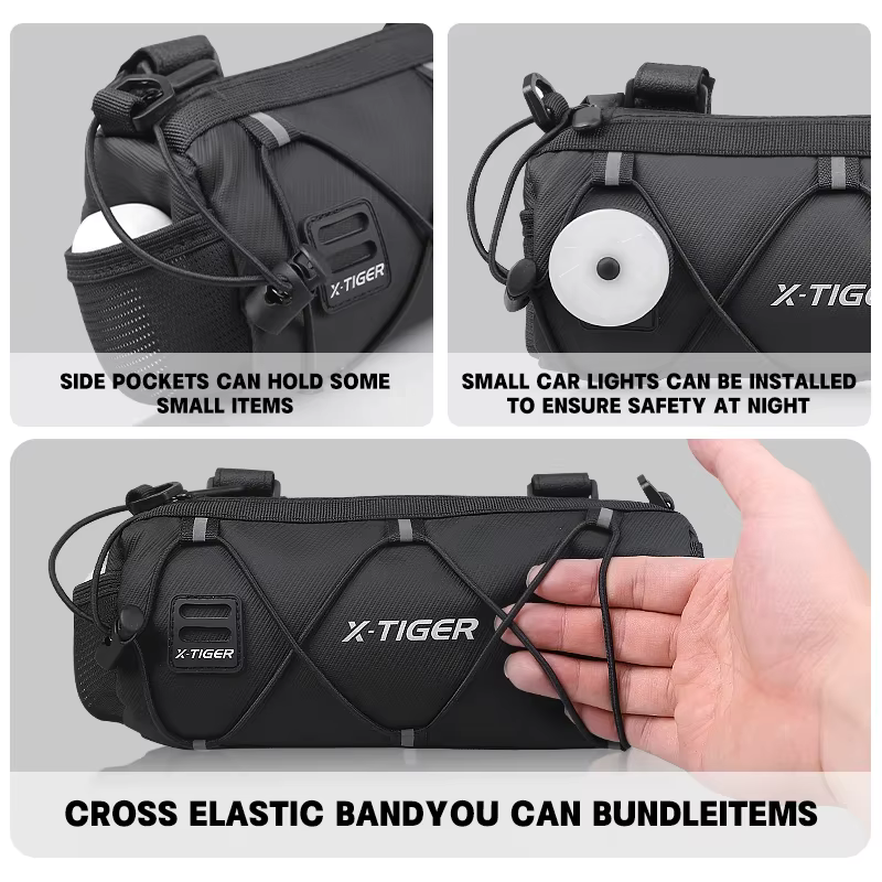 X-TIGER Portable Guidon Multi-usages Grande Capacité Sac À Dos Vélo Sac VTT Route Cyclisme Cadre Tube Sac Vélo Accessoires