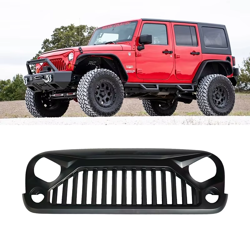 Accessoires extérieurs 4x4, calandre avant noire en ABS pour Jeep Wrangler JK 2007-2018