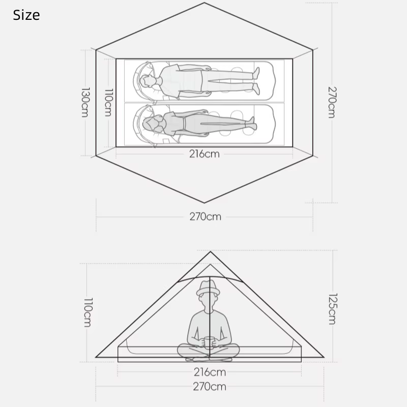 Tente 3F UL GEAR 2026 Lanshan 2 pour le camping en plein air
