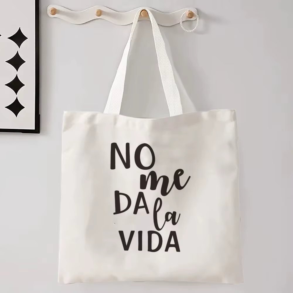 Femmes espagnoles sac à bandoulière graphique Harajuku Shopper sacs grande capacité toile fourre-tout sac à main sans fermeture éclair Eco décontracté fille sacs à main
