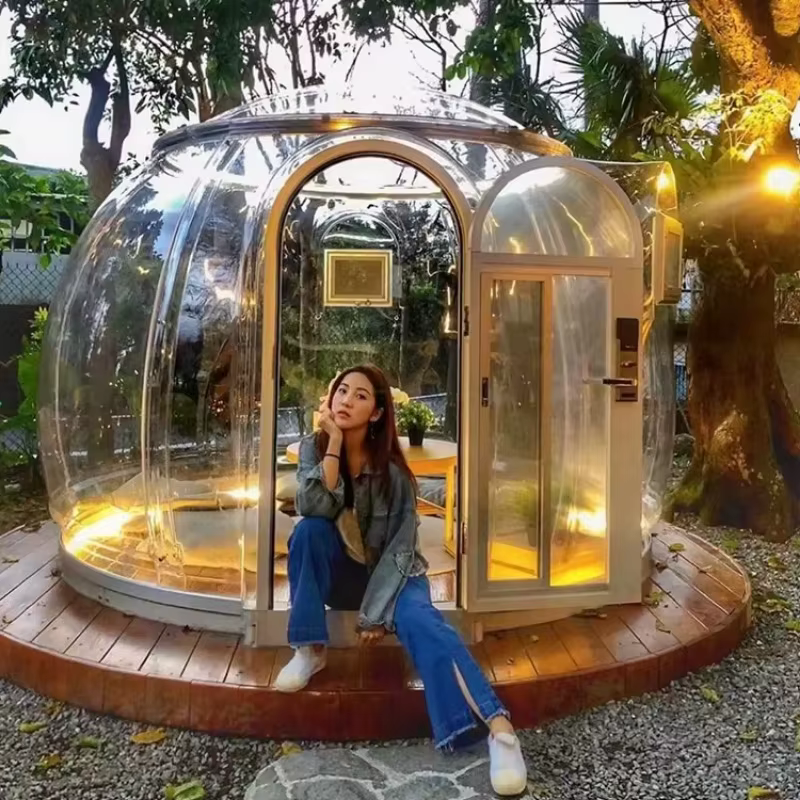 Tente transparente préfabriquée, dôme pour maison entière, hôtel de luxe