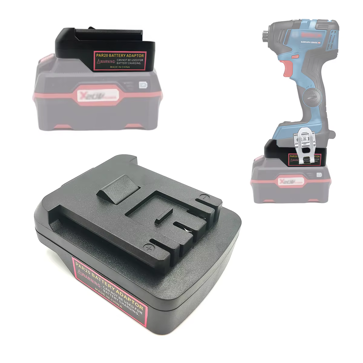 Convertisseur adaptateur de batterie pour Batteries au Lithium Parkside 20V, Compatible avec l'outil électrique de batterie au Lithium Bosch BAT série 18V