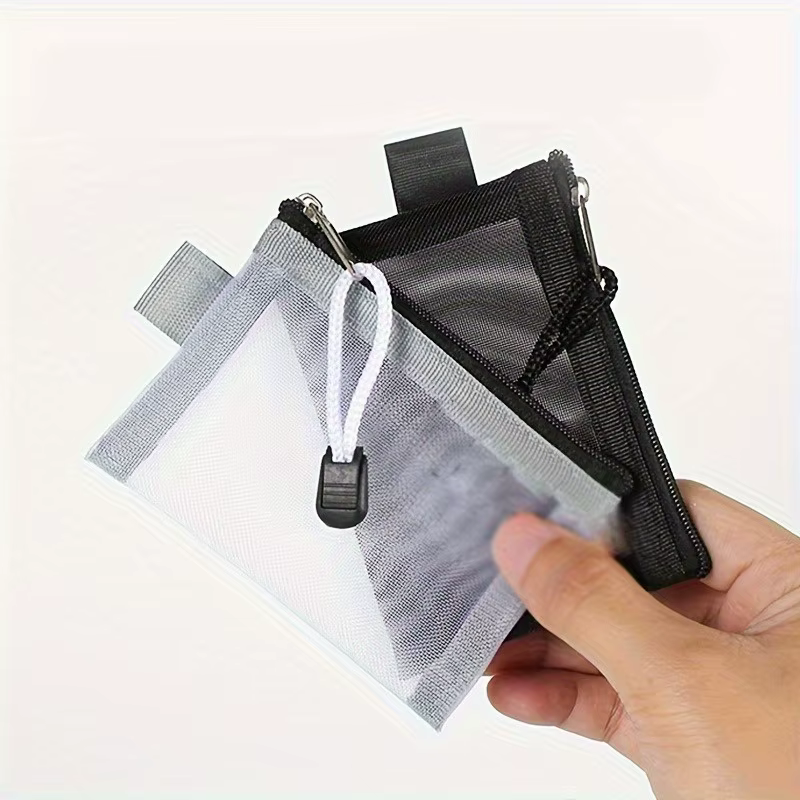Mini porte-monnaie en maille, portefeuille portable à fermeture éclair, sac de rangement simple et polyvalent, pour garçons et filles, petit porte-cartes