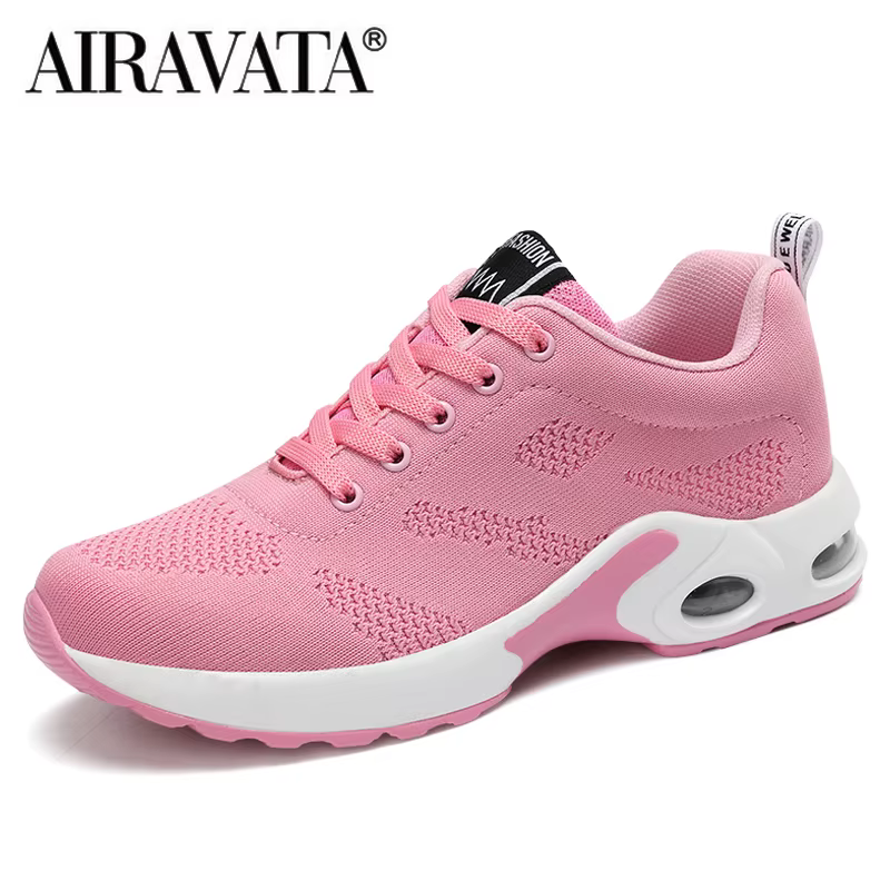 Chaussures de sport à coussin d'air pour femmes, plates et douces, en maille, respirantes et décontractées, pour rencontre astronomique