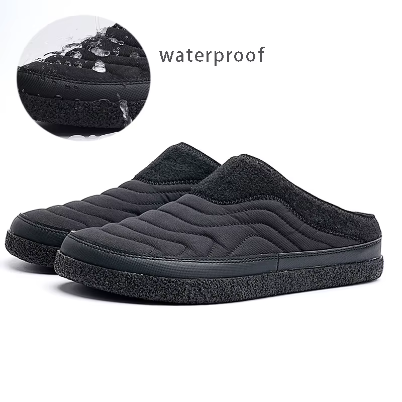 Chaussons de jardin imperméables pour hommes et femmes, chaussures à enfiler décontractées, coton chaud, intérieur, extérieur, mode, hiver, 2025