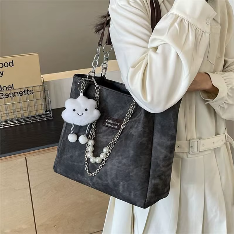Sac fourre-tout en denim pour jeunes femmes